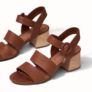 TOMS Tan Vegetable Leather Women's Grace Sandals